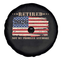 Retirement 2026 Spare Tire Cover Vintage Retired Not My Problem Anymore American Flag