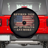 Vintage Retirement 2026 Spare Tire Cover Retired Not My Problem Anymore Retro American Flag