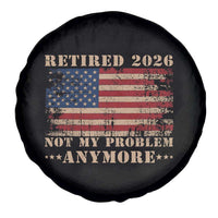 Vintage Retirement 2026 Spare Tire Cover Retired Not My Problem Anymore Retro American Flag