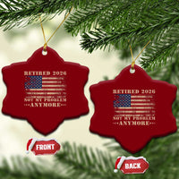 Vintage Retirement 2026 Ceramic Ornament Retired Not My Problem Anymore Retro American Flag