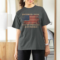 Vintage Retirement 2026 T Shirt For Women Retired Not My Problem Anymore Retro American Flag