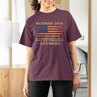 Vintage Retirement 2026 T Shirt For Women Retired Not My Problem Anymore Retro American Flag