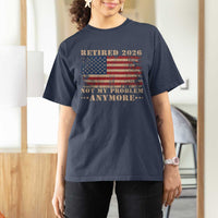 Vintage Retirement 2026 T Shirt For Women Retired Not My Problem Anymore Retro American Flag