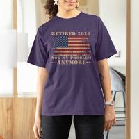 Vintage Retirement 2026 T Shirt For Women Retired Not My Problem Anymore Retro American Flag