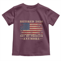 Vintage Retirement 2026 Toddler T Shirt Retired Not My Problem Anymore Retro American Flag