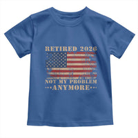 Vintage Retirement 2026 Toddler T Shirt Retired Not My Problem Anymore Retro American Flag