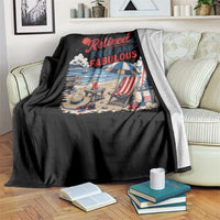 Retirement Gifts For Her Throw Blanket Retro Retired Free And Fabulous Beach Summer Vacation Vintage