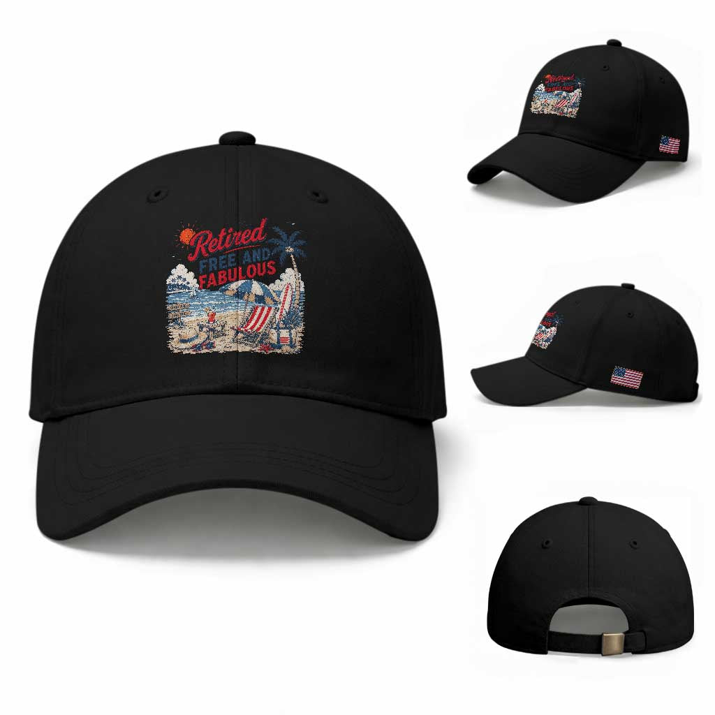 Retirement Gifts For Her Baseball Cap Retro Retired Free And Fabulous Beach Summer Vacation Vintage