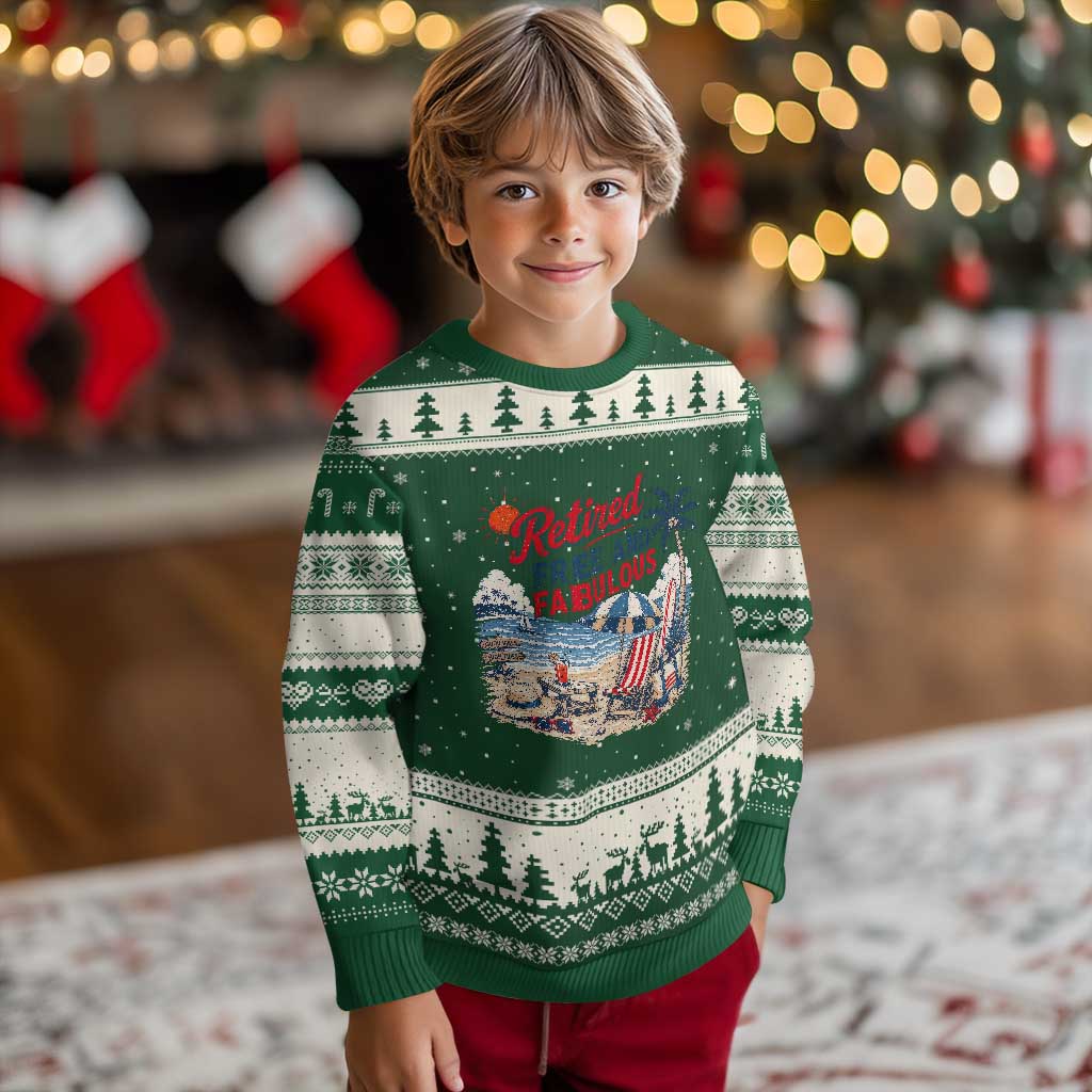 Retirement Gifts For Her Ugly Christmas Sweater Retro Retired Free And Fabulous Beach Summer Vacation Vintage