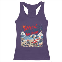 Retirement Gifts For Her Racerback Tank Top Retro Retired Free And Fabulous Beach Summer Vacation Vintage