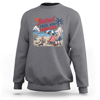 Retirement Gifts For Her Sweatshirt Retro Retired Free And Fabulous Beach Summer Vacation Vintage