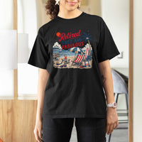 Retirement Gifts For Her T Shirt For Women Retro Retired Free And Fabulous Beach Summer Vacation Vintage