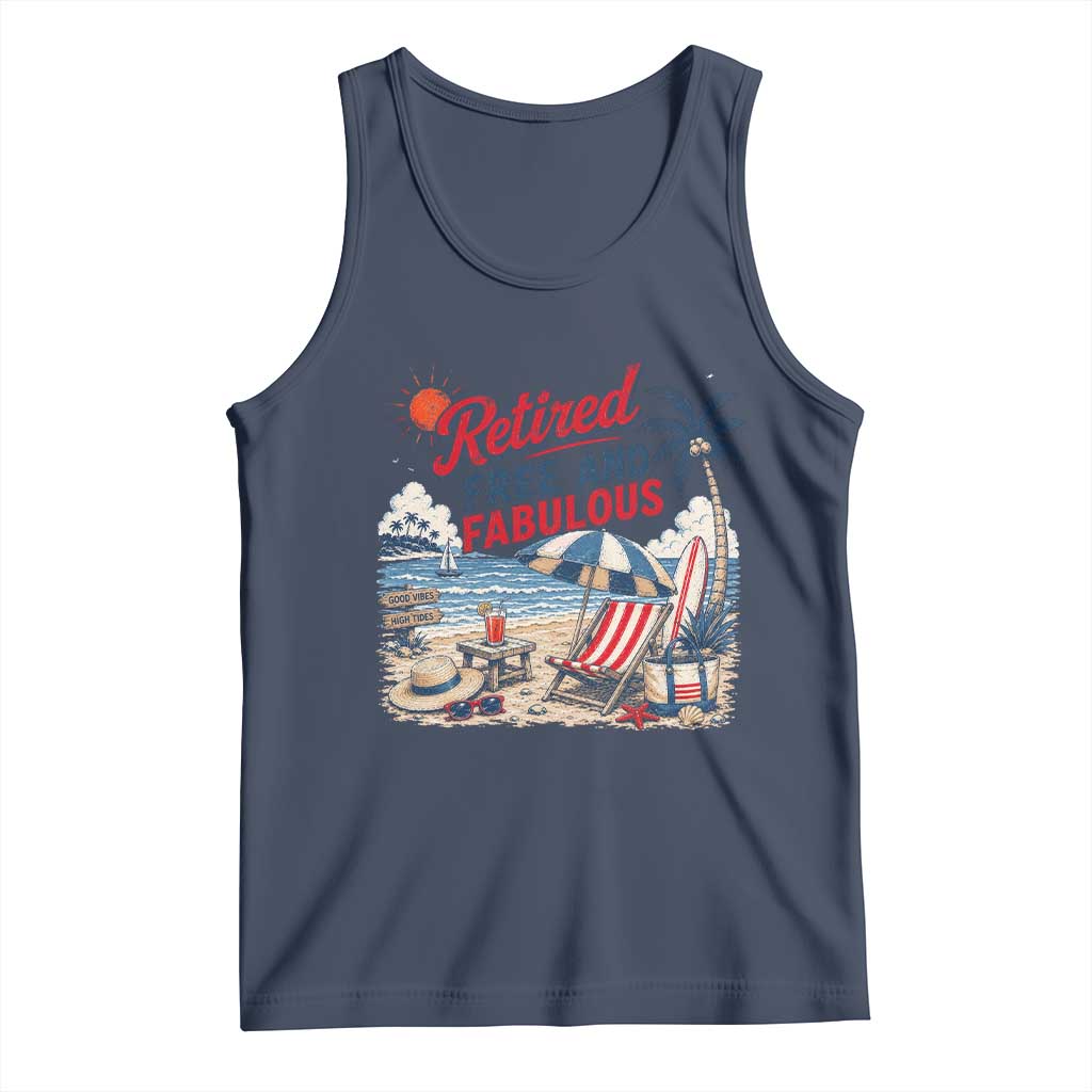 Retirement Gifts For Her Tank Top Retro Retired Free And Fabulous Beach Summer Vacation Vintage