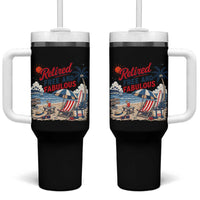 Retirement Gifts For Her Tumbler With Handle Retro Retired Free And Fabulous Beach Summer Vacation Vintage