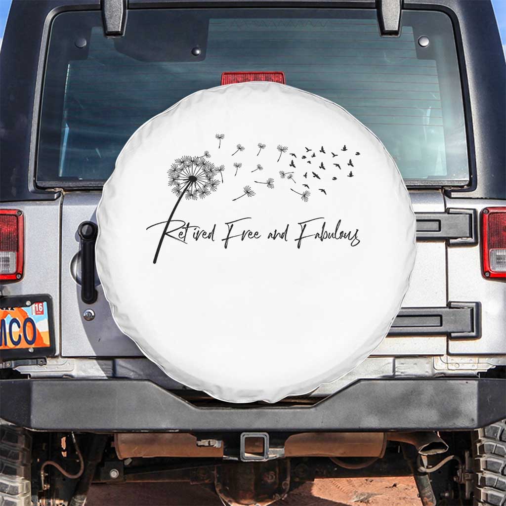 Happy Retirement Gifts For Woman Spare Tire Cover Retired Free And Fabulous Dandelion