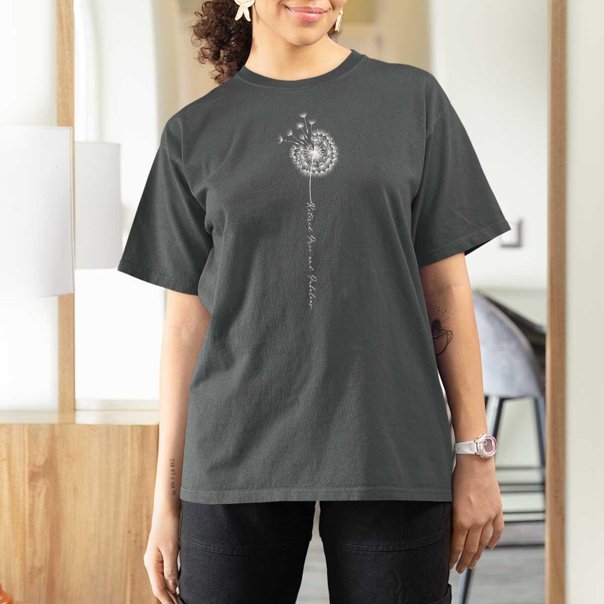 Retirement Gifts For Her T Shirt For Women Retired Free And Fabulous Dandelion