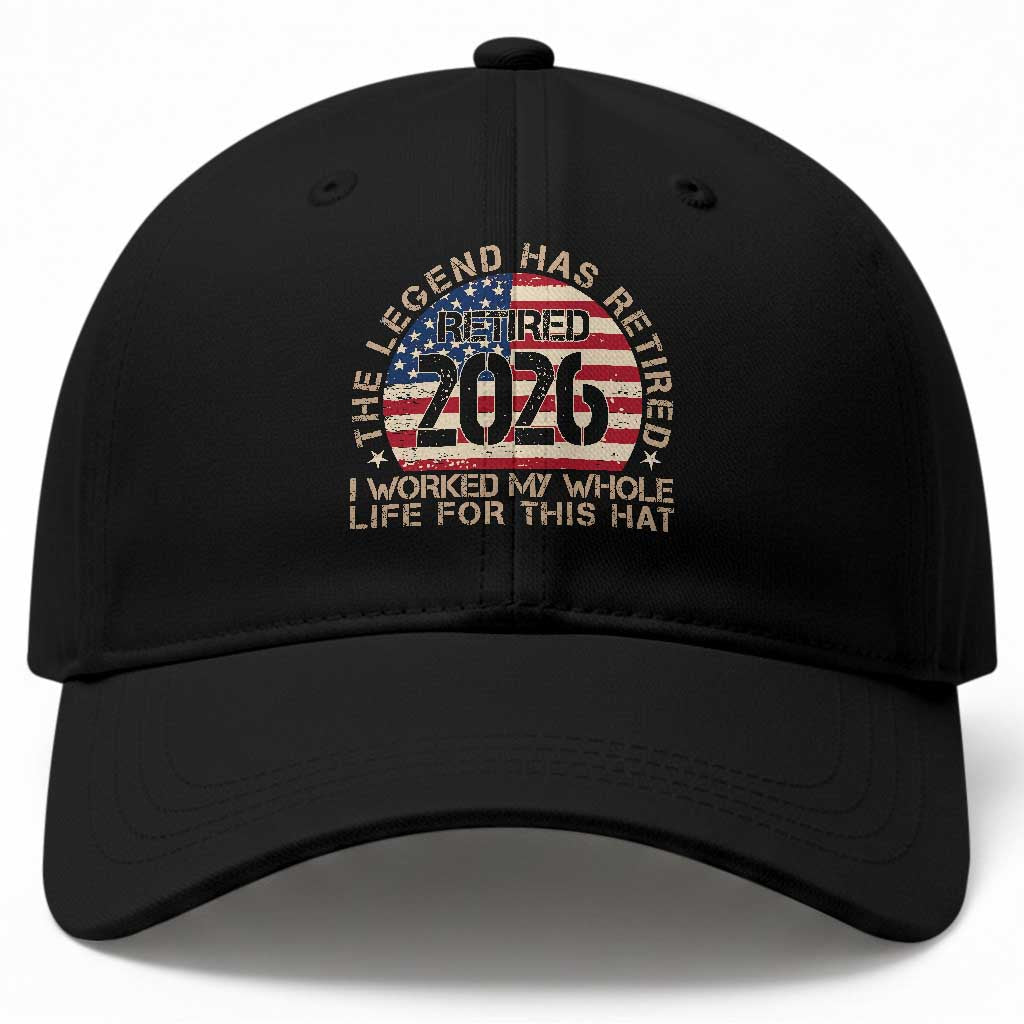 The Legend Has Retired 2026 Baseball Cap American Flag Coworker Retirement Gifts I Worked My Whole Life For This