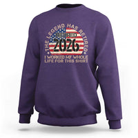 The Legend Has Retired 2026 Sweatshirt American Flag Coworker Retirement Gifts I Worked My Whole Life For This
