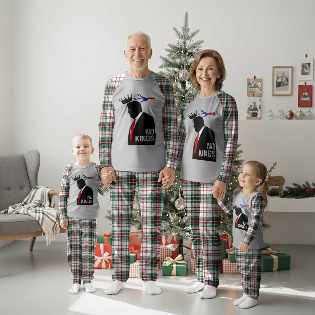 No Kings Plaid Pajama Set Funny Resist Meme - Wonder Print Shop
