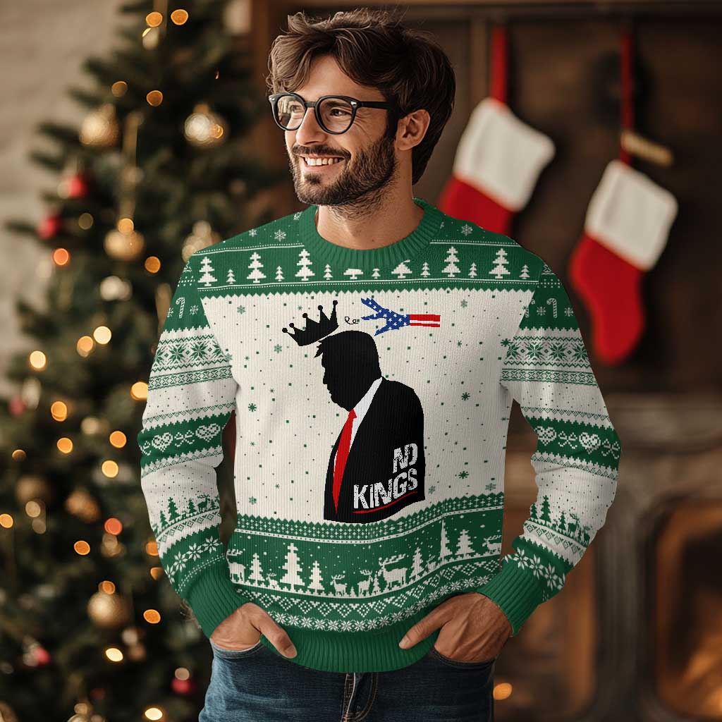 No Kings Ugly Christmas Sweater Funny Resist Meme - Wonder Print Shop