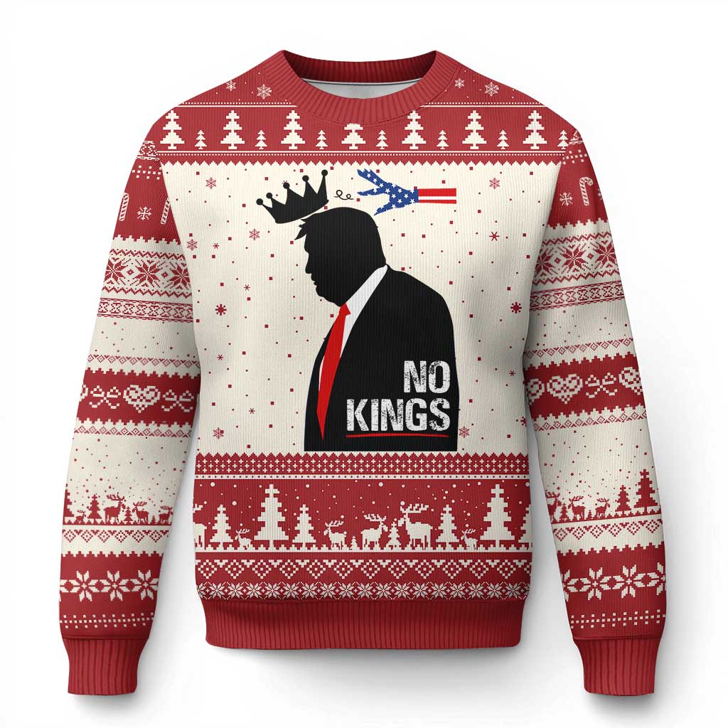 No Kings Ugly Christmas Sweater Funny Resist Meme - Wonder Print Shop