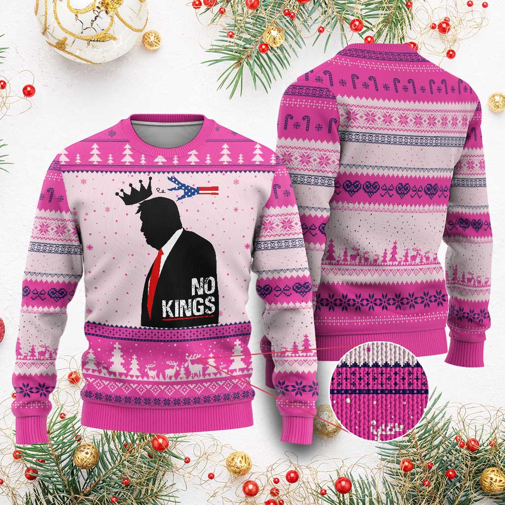 No Kings Ugly Christmas Sweater Funny Resist Meme - Wonder Print Shop