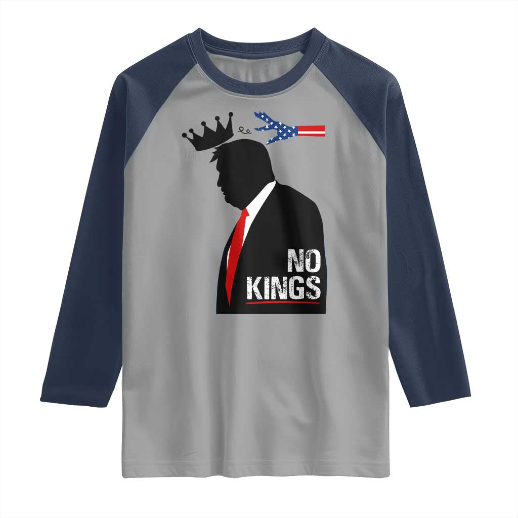 No Kings Raglan Shirt Funny Resist Meme - Wonder Print Shop