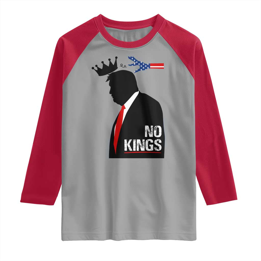 No Kings Raglan Shirt Funny Resist Meme - Wonder Print Shop