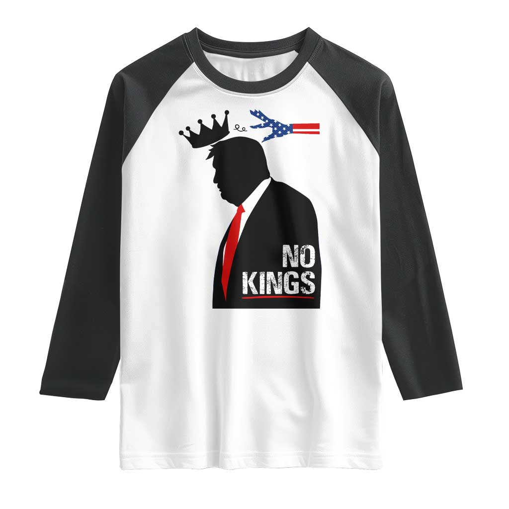 No Kings Raglan Shirt Funny Resist Meme - Wonder Print Shop