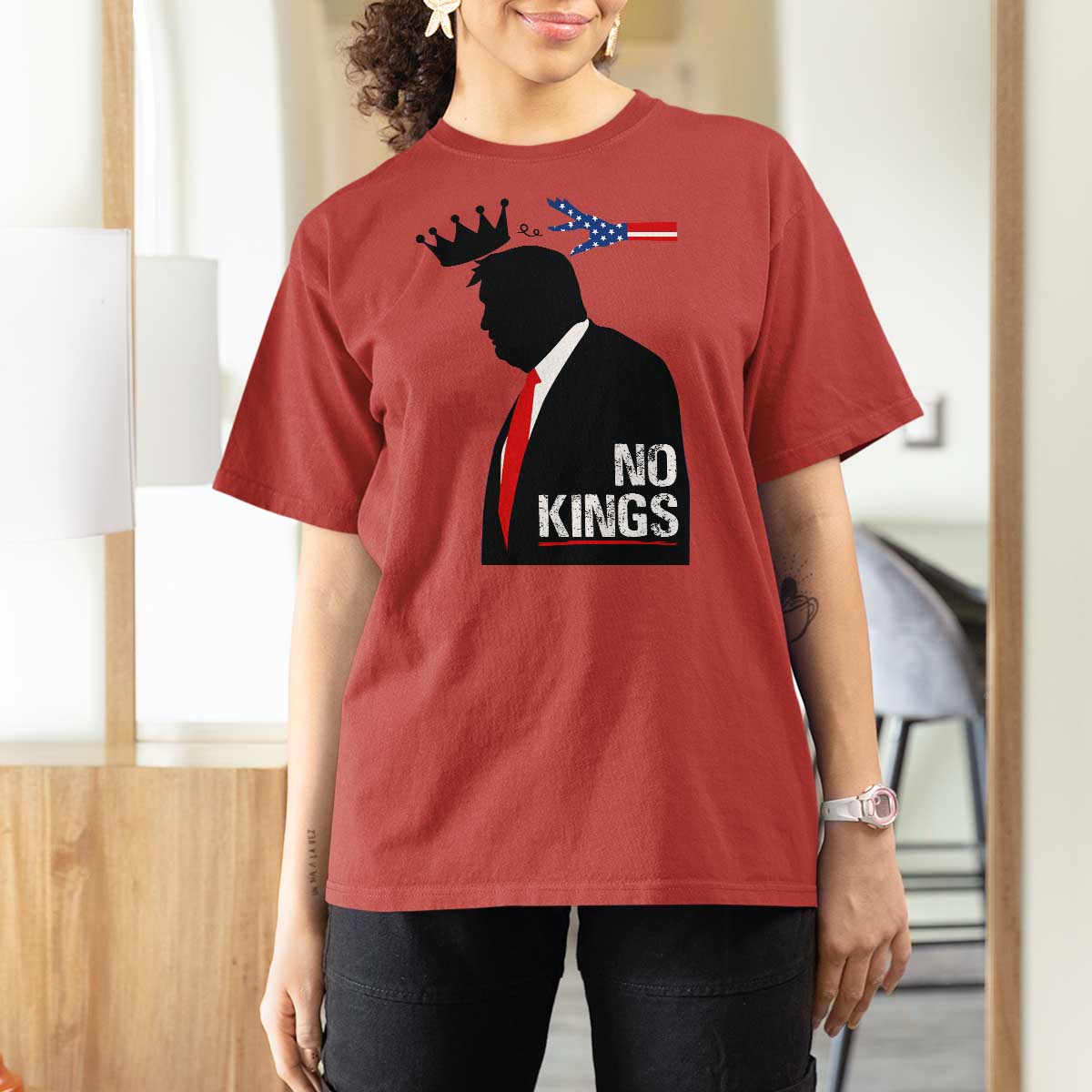 No Kings T Shirt For Women Funny Resist Meme - Wonder Print Shop