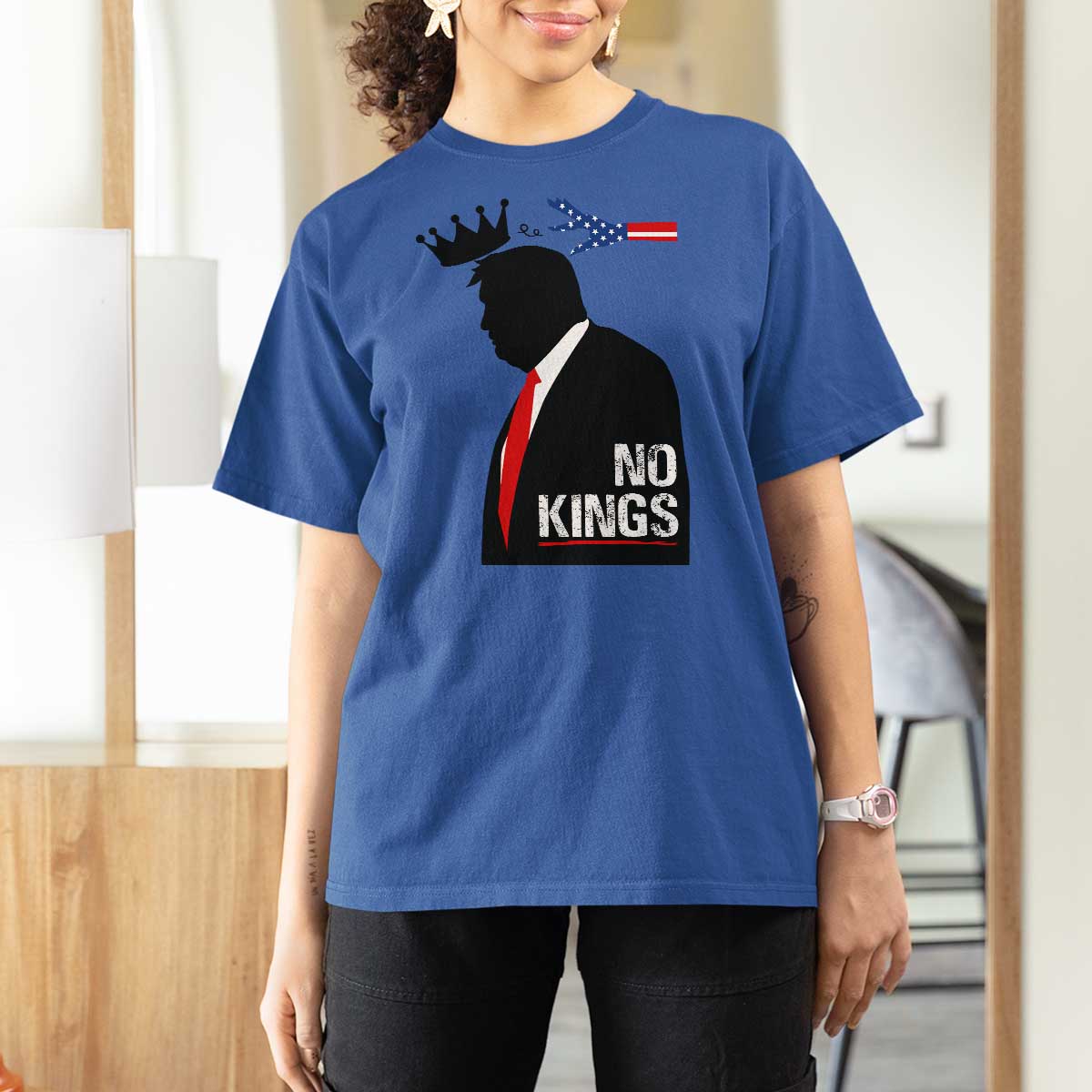 No Kings T Shirt For Women Funny Resist Meme - Wonder Print Shop