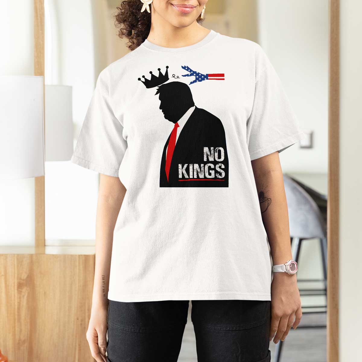 No Kings T Shirt For Women Funny Resist Meme - Wonder Print Shop