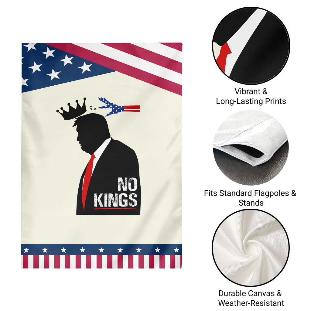 No Kings Garden Flag Funny Resist Meme