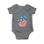 No Kings In America Baby Onesie USA Flag Peace Sign Hand 4th of July Patriotic - Wonder Print Shop