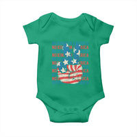 No Kings In America Baby Onesie USA Flag Peace Sign Hand 4th of July Patriotic - Wonder Print Shop
