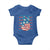 No Kings In America Baby Onesie USA Flag Peace Sign Hand 4th of July Patriotic - Wonder Print Shop