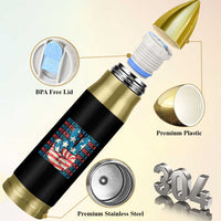 No Kings In America Bullet Tumbler USA Flag Peace Sign Hand 4th of July Patriotic - Wonder Print Shop