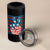 No Kings In America 4 in 1 Can Cooler Tumbler USA Flag Peace Sign Hand 4th of July Patriotic - Wonder Print Shop