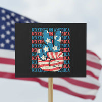 No Kings In America Protest Sign USA Flag Peace Sign Hand 4th of July Patriotic - Wonder Print Shop