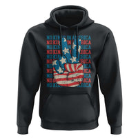 No Kings In America Hoodie USA Flag Peace Sign Hand 4th of July Patriotic - Wonder Print Shop