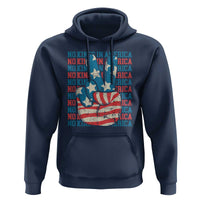 No Kings In America Hoodie USA Flag Peace Sign Hand 4th of July Patriotic - Wonder Print Shop