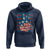 No Kings In America Hoodie USA Flag Peace Sign Hand 4th of July Patriotic - Wonder Print Shop