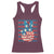 No Kings In America Racerback Tank Top USA Flag Peace Sign Hand 4th of July Patriotic - Wonder Print Shop