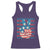 No Kings In America Racerback Tank Top USA Flag Peace Sign Hand 4th of July Patriotic - Wonder Print Shop