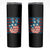 No Kings In America Skinny Tumbler USA Flag Peace Sign Hand 4th of July Patriotic - Wonder Print Shop