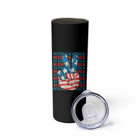 No Kings In America Skinny Tumbler USA Flag Peace Sign Hand 4th of July Patriotic - Wonder Print Shop