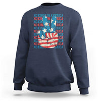 No Kings In America Sweatshirt USA Flag Peace Sign Hand 4th of July Patriotic - Wonder Print Shop