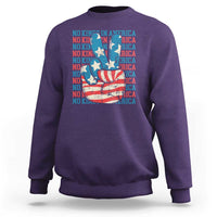 No Kings In America Sweatshirt USA Flag Peace Sign Hand 4th of July Patriotic - Wonder Print Shop