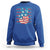 No Kings In America Sweatshirt USA Flag Peace Sign Hand 4th of July Patriotic - Wonder Print Shop