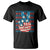 No Kings In America T Shirt USA Flag Peace Sign Hand 4th of July Patriotic - Wonder Print Shop